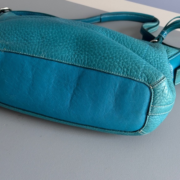 Coach Vintage Teal Leather Shoulder Bag - Picture 9 of 15